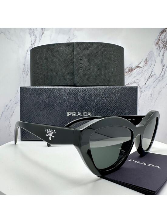 New PRADA Sunglasses Black Butterfly Cat Eye Logo Symbole Logo New main image 12